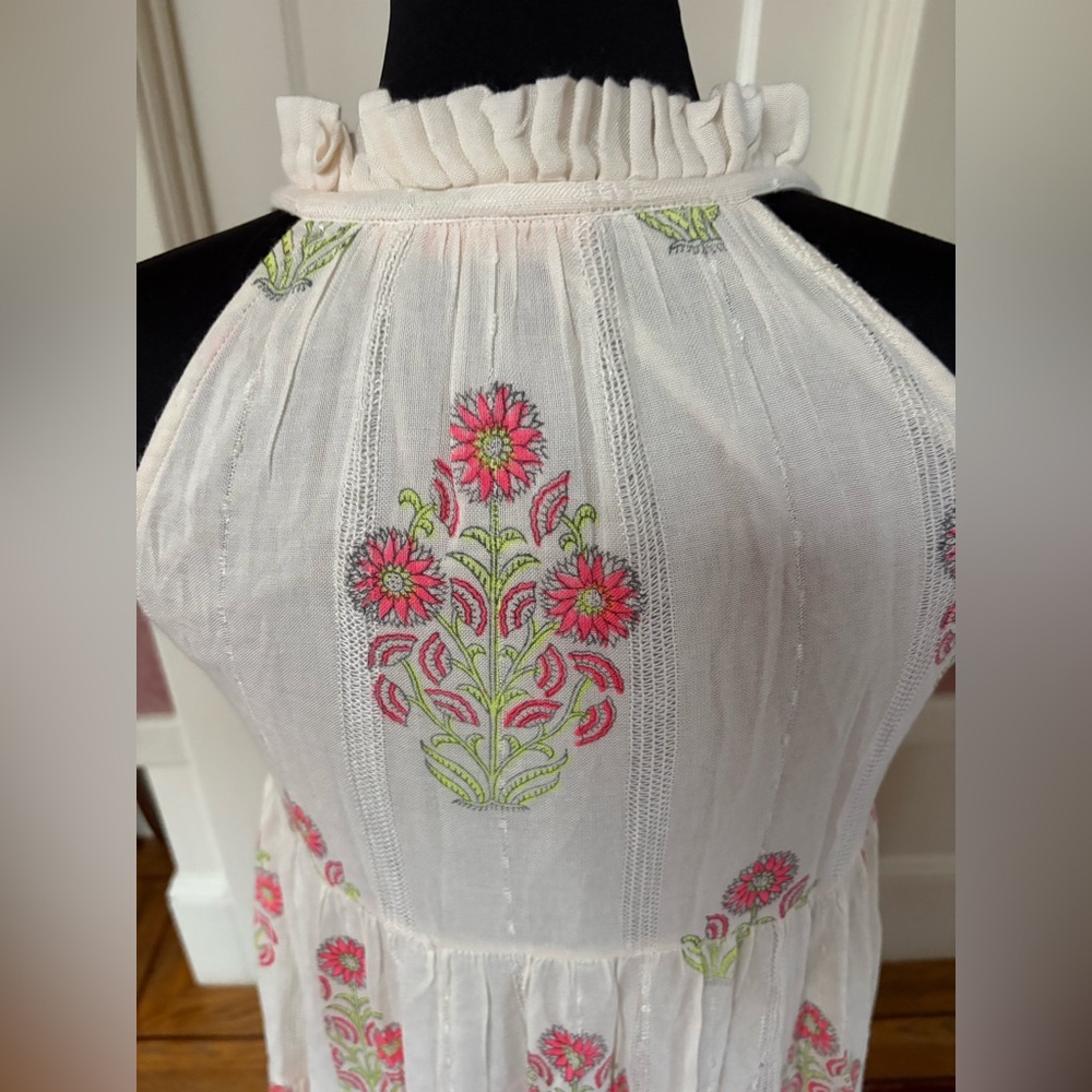 Oliphant Cream Dress with Pink Floral Details - Picture 7 of 13